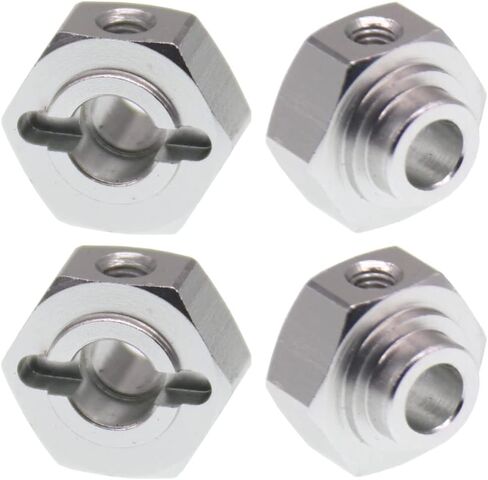 RCATM 4 قطعة وسادة عجلة RC 12 مم مجمع محور محرك سداسي لـ 1/10 محوري الشبح 90018 90020 RR10 90048 90053 90056 RC الزاحف جزء من سبائك الألومنيوم (فضي) in Kuwait