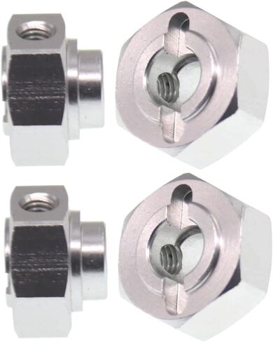 RCATM 4 قطعة وسادة عجلة RC 12 مم مجمع محور محرك سداسي لـ 1/10 محوري الشبح 90018 90020 RR10 90048 90053 90056 RC الزاحف جزء من سبائك الألومنيوم (فضي) in Kuwait