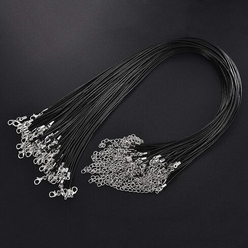 LANBEIDE 60Pieces Cabochons Jewelry Making Kits-20Pcs Dreamcatcher Bezel Pendant Trays with 20Pcs Glass Cabochons 14mm and 20Pcs Black Waxed Necklace Cords for Photo Pendant Jewelry Making in Kuwait
