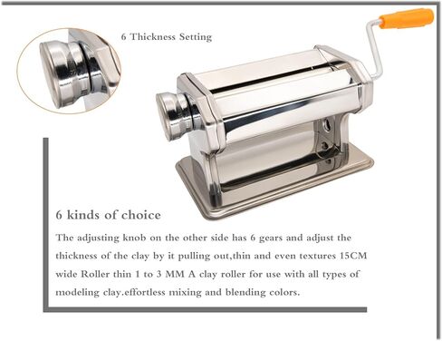 ماكينة لف صلصال البوليمر، الة ضغط الصلصال، الة تكييف الصلصال، الة دوارة صلصال، خلط الوان مزج بدون مجهود، بكرة بعرض 15 سم رفيعة 1 الى 3 ملم، 6 خيارات للسمك in Kuwait