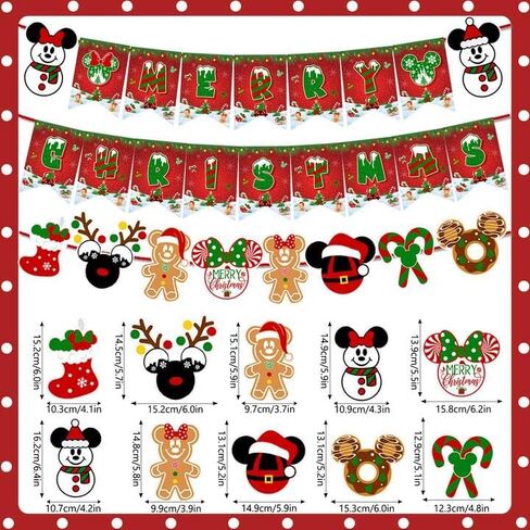 زينة عيد الميلاد الماوس، لافتة عيد ميلاد سعيد وإكليل عيد الميلاد، لافتة عيد الميلاد لديكورات حفلات عطلة الشتاء، وديكورات حفلات عيد الميلاد للأولاد والبنات in Kuwait