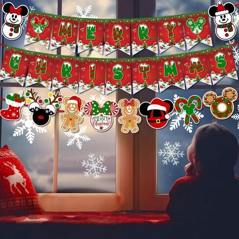 زينة عيد الميلاد الماوس، لافتة عيد ميلاد سعيد وإكليل عيد الميلاد، لافتة عيد الميلاد لديكورات حفلات عطلة الشتاء، وديكورات حفلات عيد الميلاد للأولاد والبنات in Kuwait