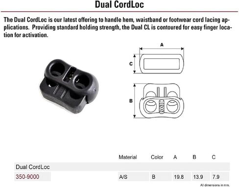 Ravenox Dual Circle Cord Lock | Cord Stops for Drawstrings, Rope | Dual Lock for 1/4-Inch | Shoe Lace Locks and Cord Stops for String, Twine, Bags | Cord Lock for Multi-Purpose Outdoor Use in Saudi Arabia