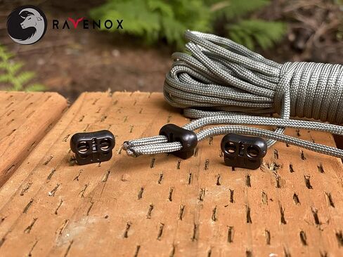 Ravenox Dual Circle Cord Lock | Cord Stops for Drawstrings, Rope | Dual Lock for 1/4-Inch | Shoe Lace Locks and Cord Stops for String, Twine, Bags | Cord Lock for Multi-Purpose Outdoor Use in Saudi Arabia