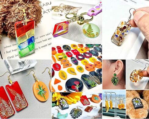 ZQYJJ 72 قطعة من قوالب صب مجوهرات الراتنج للقلادة، 3 قطع قالب حلق من الراتنج مع فتحة تعليق، مع سلك قلادة مشمع أسود، خطافات حلق، حلقات قفز، مجوهرات DIY in Kuwait