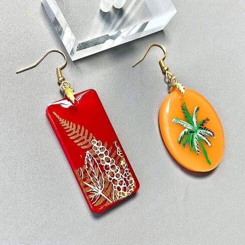 ZQYJJ 72 قطعة من قوالب صب مجوهرات الراتنج للقلادة، 3 قطع قالب حلق من الراتنج مع فتحة تعليق، مع سلك قلادة مشمع أسود، خطافات حلق، حلقات قفز، مجوهرات DIY in Kuwait