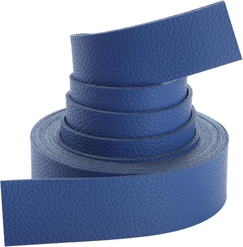 حزام جلدي مزدوج الجوانب من YOPITER بعرض 2.54 سم وطول 100 بوصة، شرائط حزام جلدية ناعمة مناسبة جدًا لأطواق الحيوانات الأليفة، وحبال الجر، وأشرطة الساعات الجلدية للمشاريع اليدوية DIY (أزرق) in Saudi Arabia