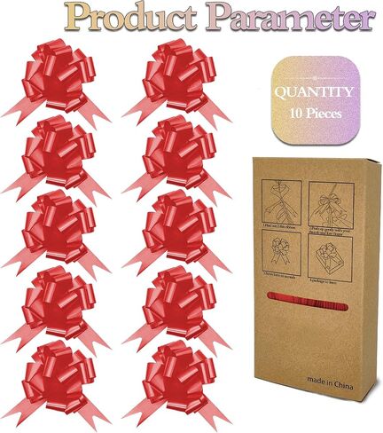 10 قطع من أشرطة سحب إيموون، شريط 11.43 سم، أقواس سحب لتغليف الهدايا - مثالية لحفلات الزفاف وأعياد الميلاد واحتفالات الذكرى السنوية، أضف لمسة من الأناقة إلى هداياك مع in Kuwait
