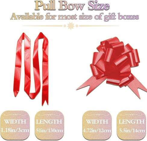 10 قطع من أشرطة سحب إيموون، شريط 11.43 سم، أقواس سحب لتغليف الهدايا - مثالية لحفلات الزفاف وأعياد الميلاد واحتفالات الذكرى السنوية، أضف لمسة من الأناقة إلى هداياك مع in Kuwait