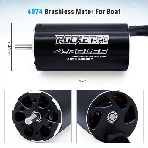 محرك بدون فرشاة Surpass Hobby 4074 1550 KV، عمود 4 أقطاب 5 مم مع سترة تبريد المياه لقارب RC (1550 كيلو فولت) in Kuwait