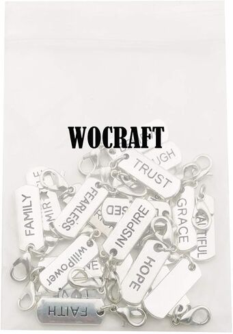 WOCRAFT متنوعة يدويًا من الفضة العتيقة الملهمة بكلمات متدلية ساحرة مع مشبك جراد البحر لصنع المجوهرات إكسسوارات تناسب قلادات المدلاة العائمة in Kuwait