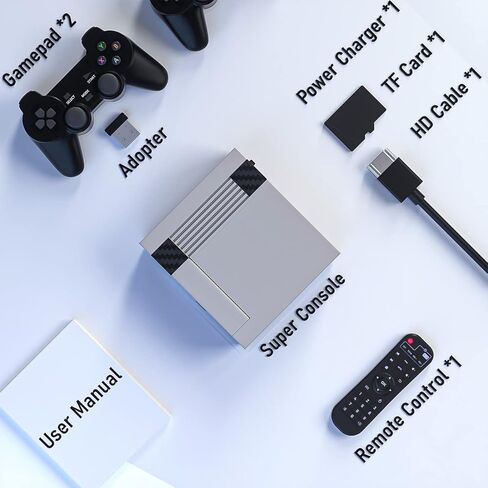 وحدة تحكم ألعاب ريترو بلاي - Super Console Cube X3 أكثر من 100,000 لعبة فيديو، وحدة تحكم محاكي متوافقة مع أكثر من 70 محاكيًا، Emuelec4.5/Android9.0/CoreE 3 في 1، دعم 4K UHD، وحدة تحكم ألعاب فيديو التوصيل والتشغيل in Kuwait