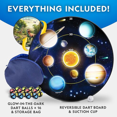 National Geographic Dart Board for Kids - Dart Ball Game Set with Lightweight 28" Reversible Dartboard and Sticky Balls in 4 Colors, Indoor Games for Kids, Kids Darts Game, Kids Dart Board in Kuwait