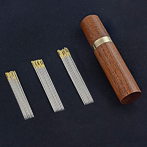 إبرة خياطة يدوية عين كبيرة - إبر خياطة ياوال عين كبيرة، إبرة غرز متقاطعة، إبر جلدية للخياطة اليدوية، إبر حادة كبيرة للعين مع علبة إبرة خشبية، تخزين إبرة التطريز in Kuwait