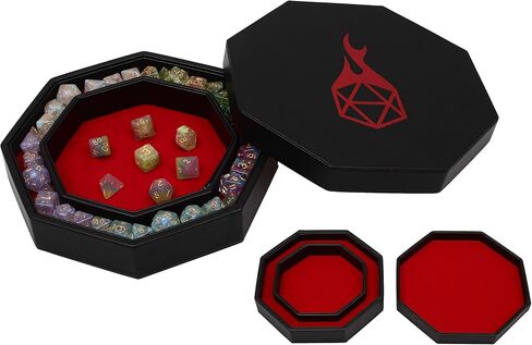 Forged Dice Co. Dice Tray Arena المتداول وصينية التخزين المتوافقة مع أي لعبة النرد، D&D وRPG Gaming (وردي) in Kuwait