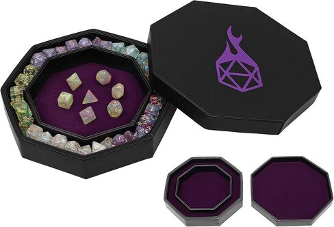 Forged Dice Co. Dice Tray Arena المتداول وصينية التخزين المتوافقة مع أي لعبة النرد، D&D وRPG Gaming (وردي) in Kuwait