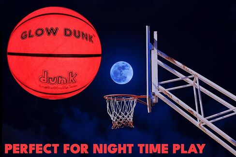 كرات سلة دونك تتوهج في الظلام للعب كرة سلة ليلية ممتعة في الهواء الطلق - كرة سلة متوهجة تتوهج باللون الأحمر للألعاب الليلية في الظلام لجميع الأعمار in Kuwait