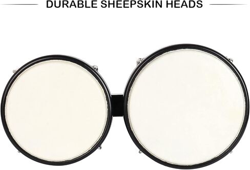 MUSCELL Bongos for Kids,5" and 6" Plastic Small Bongo Drums,Natural Sheepskin Head,w/ 8pcs Egg Shakers,for Baby Children Special Christmas Birthday Gift - Blue in Kuwait