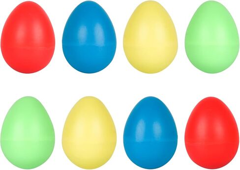 MUSCELL Bongos for Kids,5" and 6" Plastic Small Bongo Drums,Natural Sheepskin Head,w/ 8pcs Egg Shakers,for Baby Children Special Christmas Birthday Gift - Blue in Kuwait