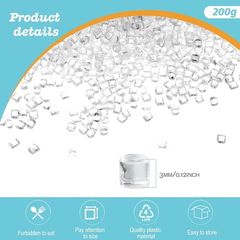 Waydress Fakes Miniature Clear Plastic Ice Cubes for Dollhouse Cups Sprinkle Decorations Fake Cake Dessert Beer Drinks Dollhouse Kitchen Food Accessories (100 g) in Kuwait