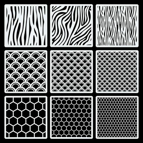 قوالب استنسل بتصميم خلية نحل من سينبيوك مكونة من 9 قطع من قوالب رسم الحمار الوحشي لرسم سجل القصاصات in Kuwait