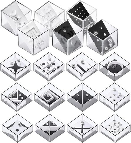 18 Pcs Mini Puzzle Box Balance IQ Maze Game Puzzle Balance Game Box Casual Intelligence Ball Maze Game Challenge Cube Puzzle Brain Teaser Puzzle Cube Stocking Stuffers for Teens in Saudi Arabia