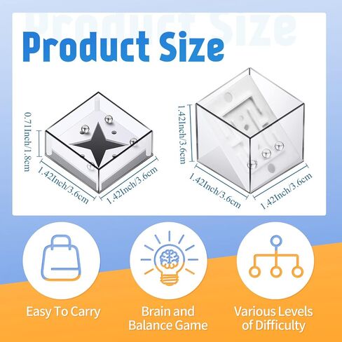 18 Pcs Mini Puzzle Box Balance IQ Maze Game Puzzle Balance Game Box Casual Intelligence Ball Maze Game Challenge Cube Puzzle Brain Teaser Puzzle Cube Stocking Stuffers for Teens in Saudi Arabia