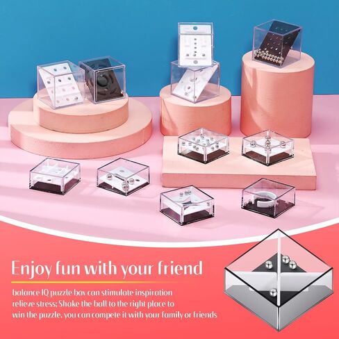 18 Pcs Mini Puzzle Box Balance IQ Maze Game Puzzle Balance Game Box Casual Intelligence Ball Maze Game Challenge Cube Puzzle Brain Teaser Puzzle Cube Stocking Stuffers for Teens in Saudi Arabia