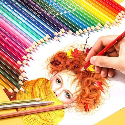 مجموعة أقلام رصاص ملونة 180 من YYWANGART، قلم رصاص ملون لكتب التلوين للبالغين، حقيبة سفر بسحاب، قلم رصاص أساسي ناعم لرسم وتظليل الرسم in Kuwait