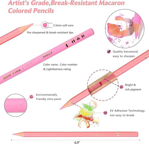 مجموعة أقلام رصاص ملونة 180 من YYWANGART، قلم رصاص ملون لكتب التلوين للبالغين، حقيبة سفر بسحاب، قلم رصاص أساسي ناعم لرسم وتظليل الرسم in Kuwait