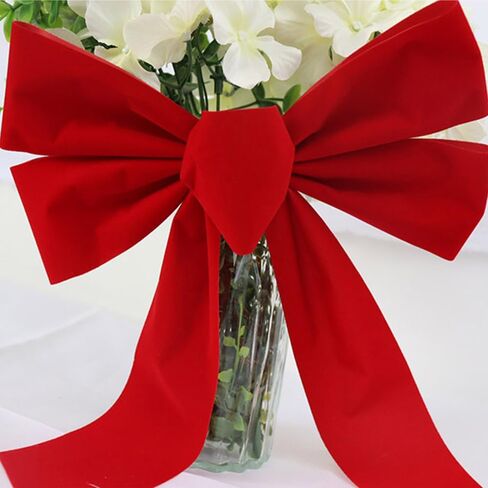 12 حزمة من أقواس عيد الميلاد المخملية الحمراء الكبيرة لشجرة عيد الميلاد مقاس 9 × 11 بوصة من أقواس عيد الميلاد للباب الأمامي وإكليل عيد الميلاد والهدايا الكبيرة والحفلات in Kuwait