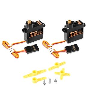 DSPOWER 2PCS 4.3G Mini Servo، RC Micro Digital Servo Motor خدمات التوجيه بدون قلب لطائرة هليكوبتر ثابتة الجناح طائرة بدون طيار 1/24 1/28 RC سيارة SCX24 لعبة روبوت القارب in Kuwait
