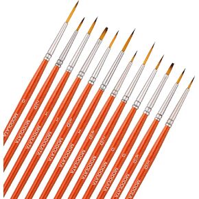 فرش دقيقة للتفاصيل المصغرة - 12 قطعة من فرش الطلاء النموذجية للاكريليك، الوان مائية - مجموعات الطائرات، السيراميك، نموذج بلاستيكي، وورهامر 40 كيلو in Kuwait