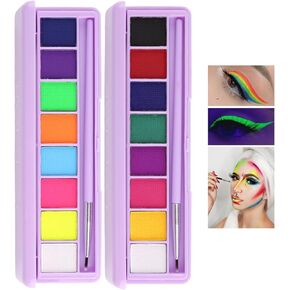 لوحة طلاء الجسم من Mrettick، 16 لونًا، لوحة مكياج احترافية غير سامة، طلاء الوجه والجسم للحفلات، والهالوين، والمسرح، والحفلات التنكرية in Kuwait