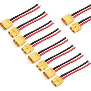 ZHOFONET 5 أزواج XT60 Pigtail، قابس XT60 ذكر وأنثى، محول موصل XT60 مع سلك سيليكون 10 سم 14AWG لبطارية RC Lipo FPV Racing Drone... in Kuwait