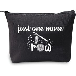 VAMSII Funny Knitting Bag Small Yarn Bag Just One More Row Crochet Knit Lover Travel Organizer (Crocheting Bag)