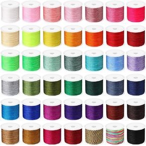 Timgle 42 Colors Chinese Knotting Cord 55 Yards 0.8 mm Nylon String Cord for Bracelets Nylon Beading Thread for Kumihimo Necklace Beading Dream Catchers Jewelry Making Christmas Ornament Braid Hair in Kuwait