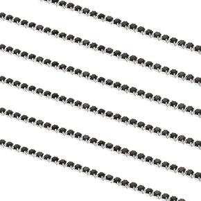 PATIKIL 11 Yard/10m Crystal Rhinestone Close Chain Trim, 2mm Trimming Claw Chain String for Crafts Jewelry DIY Sewing, White