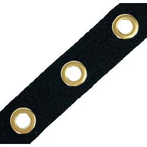 Expo International 5 Yards of Birdie Finish Grommet Eyelet Tape Trim, Black/Gold in Saudi Arabia