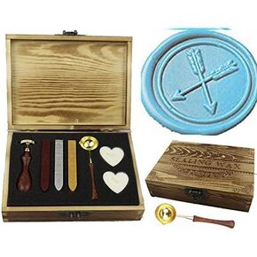 MNYR Couple Birds Lovebirds Wax Seal Stamp Sealing Wax Sticks Melting Spoon Candle Wood Gift Box Set Wedding Invitation Card Snail Mail Gift Wrap Package Christmas Gift Idea Animal Wax Seal Stamp Set
