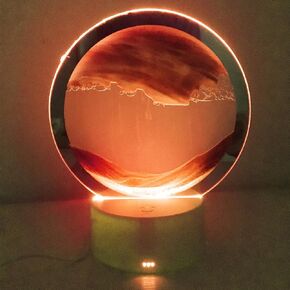 Neioaas Moving Sand Art Table Lamp-3D Deep Sea Sandscape Quicksand Lamp,7 Color Changing Sand Motion Desk Lamp,360° Rotating 3D Hourglass Lights,Desktop Art Toys for Life Home Decor(Red,Exclud 3AA) in Kuwait