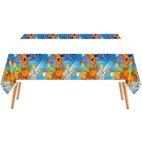 MZHICH الكلب لوازم الحفلات مفرش المائدة حزمة أغطية الطاولة البلاستيكية للأطفال الكلب موضوع حفلة عيد ميلاد زينة 70x42.9 بوصة 2 قطعة in Kuwait