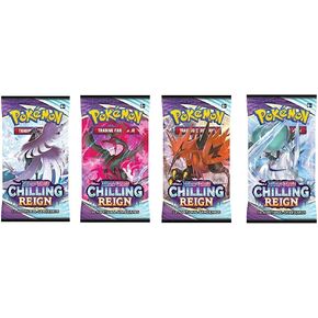 TPCI 4 x Pokemon Sword & Shield 6 Chilling Reign Booster Packs (4 Supplied) - Pokemon TCG SwSh6 in Saudi Arabia