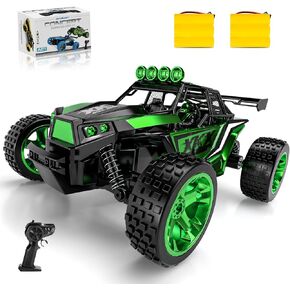 سيارة تيكنوك RC للأطفال، 2.4 جيجا هرتز 20 كم/ساعة عالية السرعة مع جهاز تحكم عن بعد، 1:18 2WD سيارة سباق للطرق الوعرة مع بطاريتين قابلتين للشحن لمدة 60 دقيقة من اللعب، هدية رائعة للأولاد والبنات (أزرق) in Kuwait