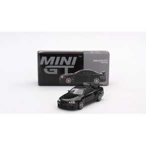 نموذج سيارة مصغر حقيقي متوافق مع سيارة Nissan Skyline GT-R (R34) V-Spec Black Pearl Limited Edition 1/64 Diecast Model Car MGT00570 in Saudi Arabia