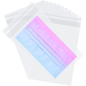 300 Clear Poly Bags - 4x6 - Self Sealing OPP Plastic Bags for Bakery Cookies Christmas Halloween Party Decorative Gift