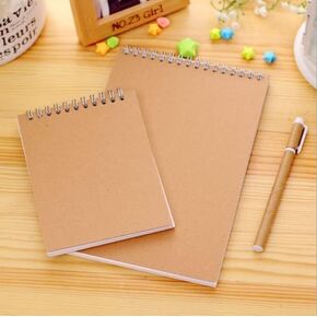 1 Pc Kraft Paper Coil Notebook Blank Sketchbook Sketch Doodle Book Plain colorism Draft Paper Craft Supplies in Kuwait