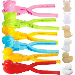 Gawertoy 4 PCS/Set Snowball Maker Clips, Assorted Snow Ball Maker Clips Clamps Outdoor Winter Play Snow Toys Plastic Sand Toys Clay Molds Dough Tools for Kids Adults Snowball Fight Beach Player (#B)