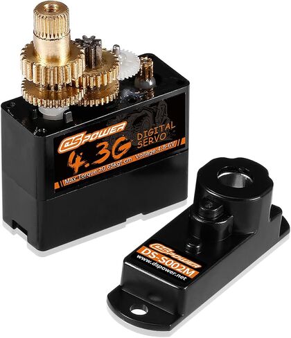 DSPOWER 2PCS 4.3G Mini Servo، RC Micro Digital Servo Motor خدمات التوجيه بدون قلب لطائرة هليكوبتر ثابتة الجناح طائرة بدون طيار 1/24 1/28 RC سيارة SCX24 لعبة روبوت القارب in Kuwait