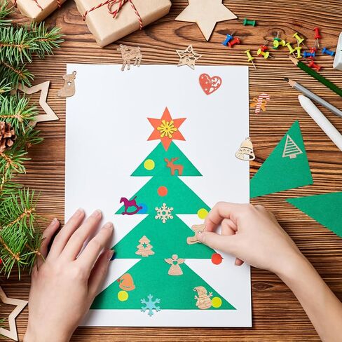 200 Pcs Unfinished Mini Wooden Ornaments Christmas Christmas Theme Natural Wood Slices DIY Mini Wood Cutouts Ornaments Art Craft Christmas Decoration in Kuwait